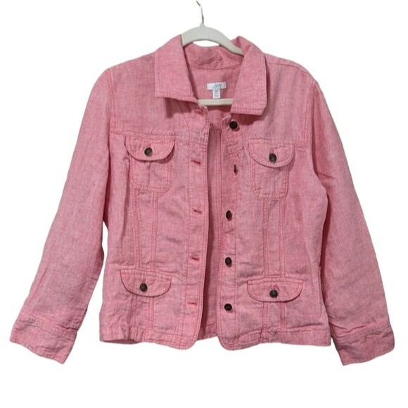 J. Jill Pink Utility Jacket - Picture 1 of 9